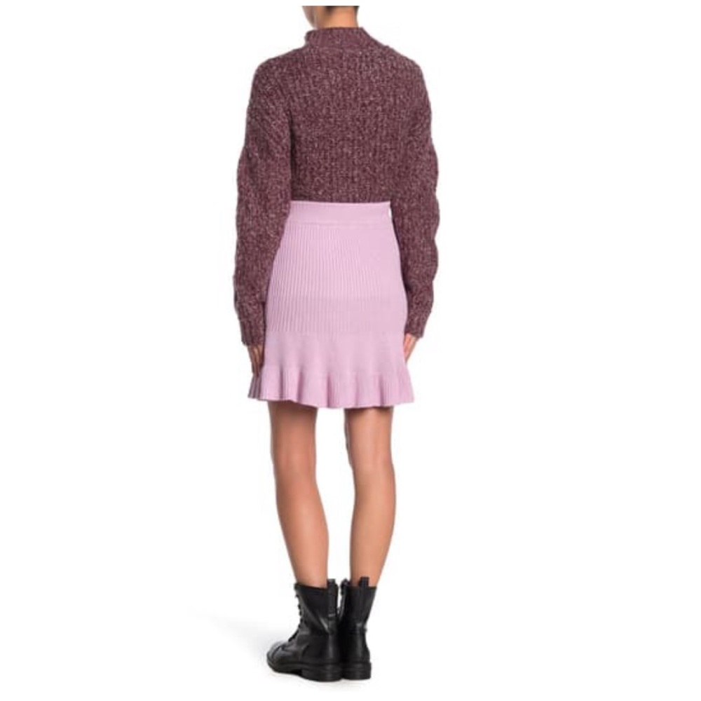 Free People Solid Gold Ribbed Sweater Mini Skirt - Picture 2 of 3